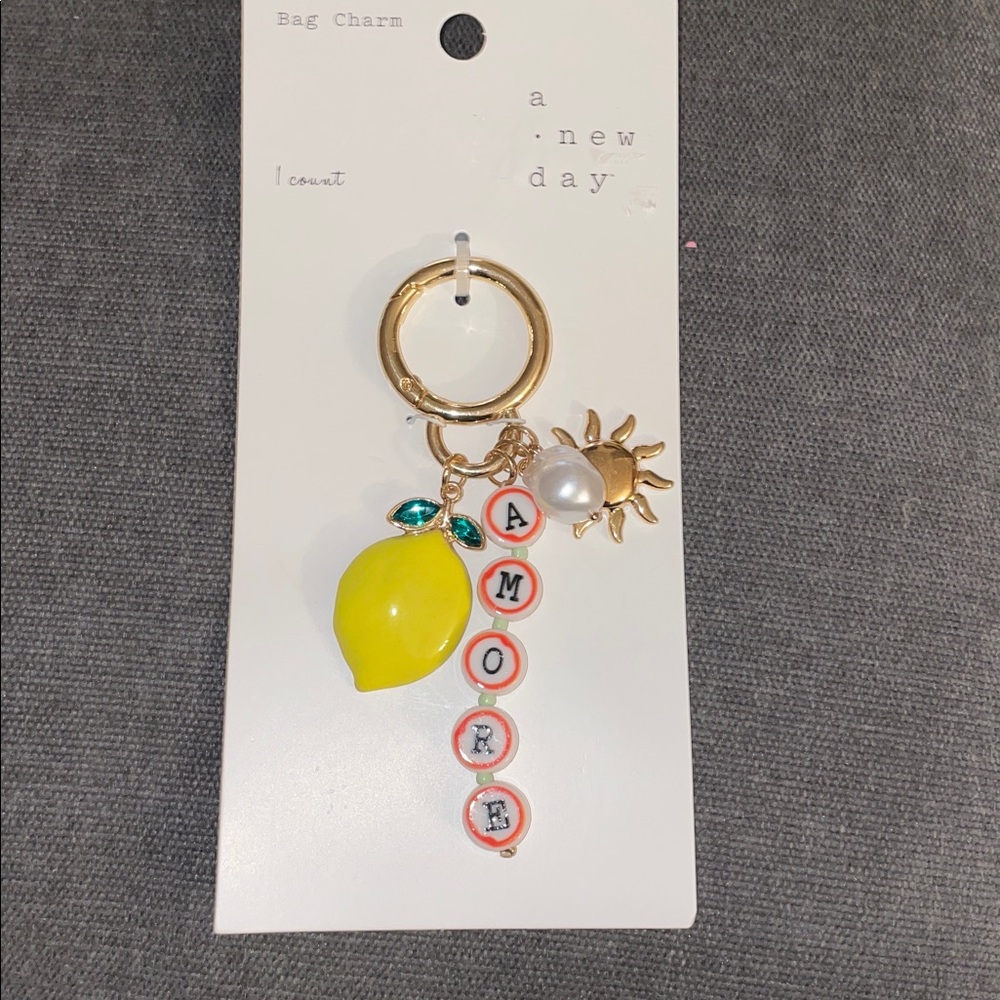 a new day Lemon and Sun Keychain Charm